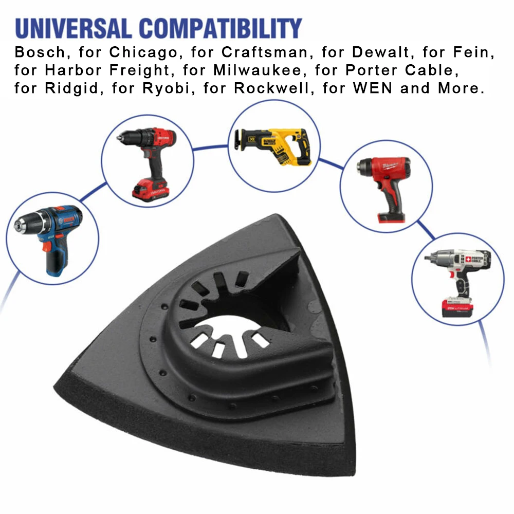 Multifunctional 3pcs Triangular Oscillating Tool Sanding Pad Quick Release Oscillating Tool For Bosch Craftsman Multi Tool
Multifunctional 3pcs Triangular Oscillating Tool Sanding Pad Quick Release Oscillating Tool For Bosch Craftsman Multi Tool