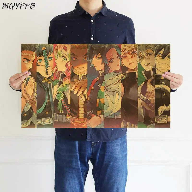 Anime Demon Slayer Character Collection Kraft paper large size poster home decoration painting core 70x39.5cm
Anime Demon Slayer Character Collection Kraft paper large size poster home decoration painting core 70x39.5cm