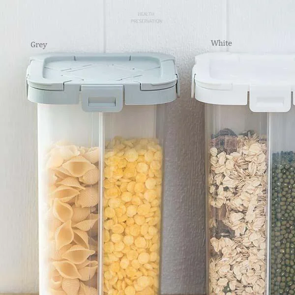 Four-grid Storage Sealed Box Kitchen Storage Tank Sealed Tank Storage Box Compartment Transparent Box Plastic Food Storage Box 
Four-grid Storage Sealed Box Kitchen Storage Tank Sealed Tank Storage Box Compartment Transparent Box Plastic Food Storage Box