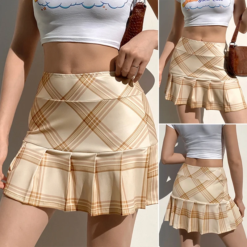Fashion Low Waist Argyle Plaid Pleated Skirts Girl Vintage Khaki Skirt Sweet Preppy Style Bottoms
Fashion Low Waist Argyle Plaid Pleated Skirts Girl Vintage Khaki Skirt Sweet Preppy Style Bottoms