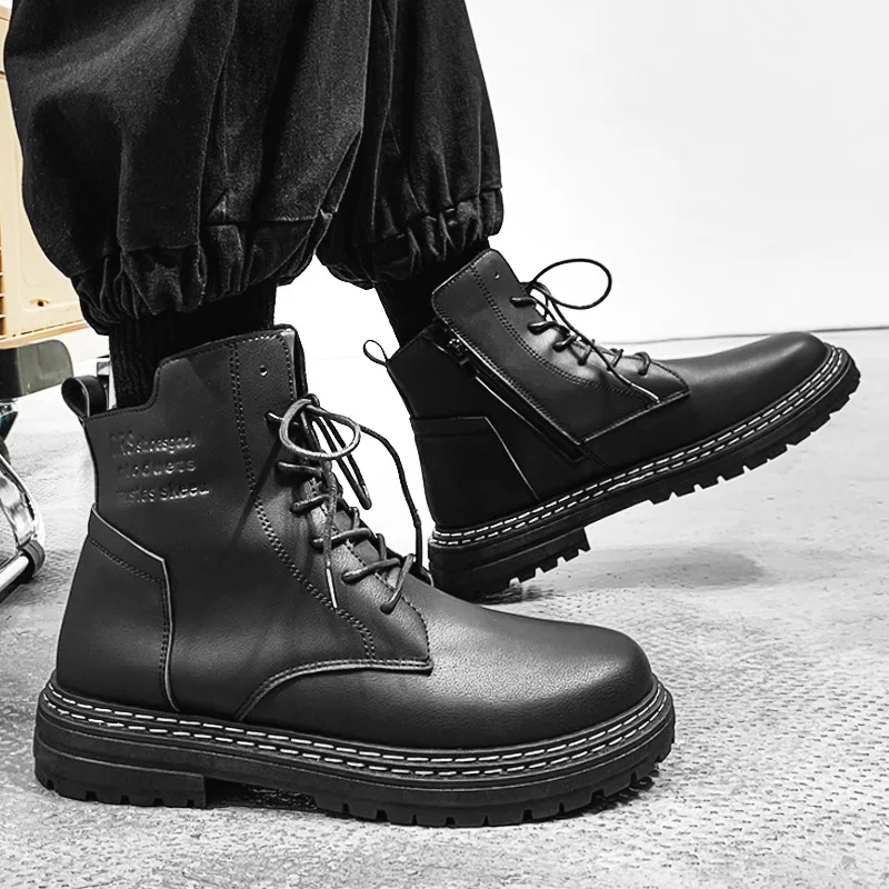 Men Flat Shoes Hightop Middletop Leather Shoes Short Tube Plus Velvet Thick Waterproof Non Slip Thick Soled Casual Sports Boots
Men Flat Shoes Hightop Middletop Leather Shoes Short Tube Plus Velvet Thick Waterproof Non Slip Thick Soled Casual Sports Boots
