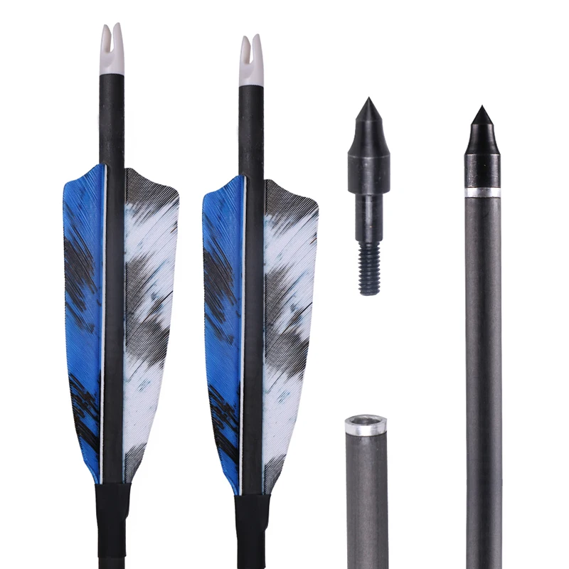 Replaceable Screw-In Archery 32 Inches Carbon Fiber Hunting/Aiming Arrows 4 Inches Blue And White Camouflage Real Feathers
Replaceable Screw-In Archery 32 Inches Carbon Fiber Hunting/Aiming Arrows 4 Inches Blue And White Camouflage Real Feathers