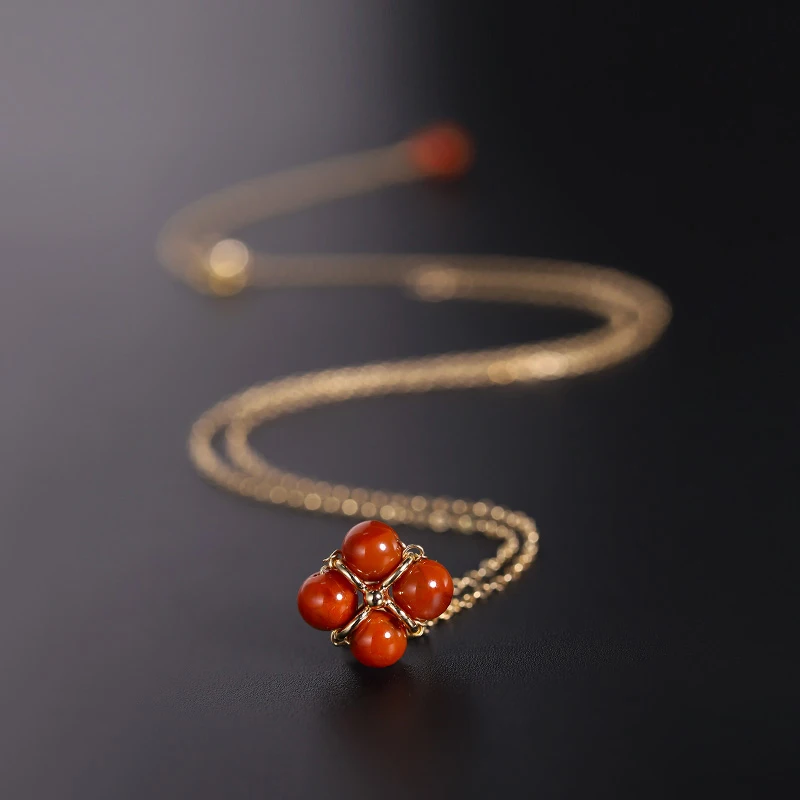 DAIMI GEMSTONES South Red Agate Pendant Female Genuine Natural Yellow 14K Gold Filled Jade Necklace
DAIMI GEMSTONES South Red Agate Pendant Female Genuine Natural Yellow 14K Gold Filled Jade Necklace