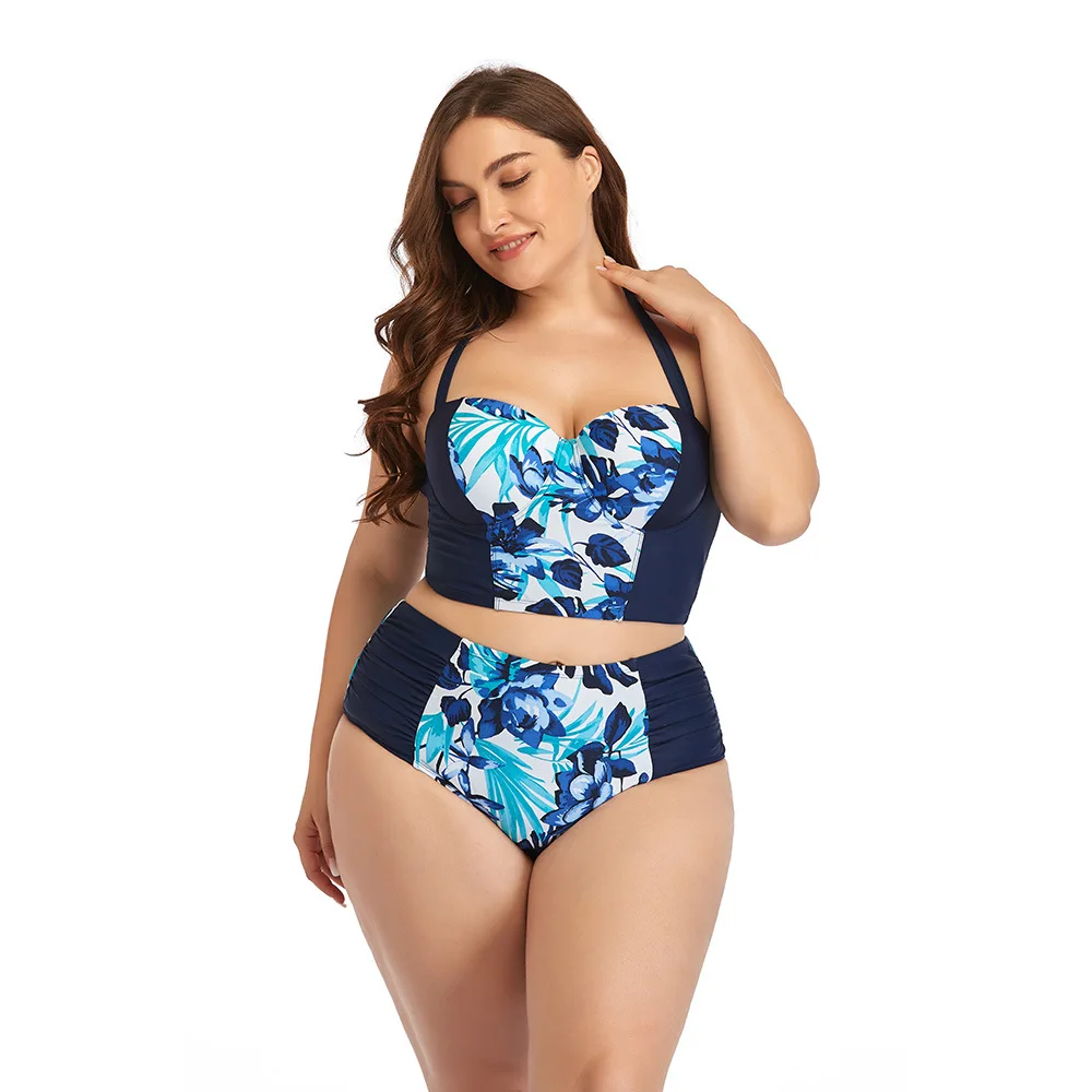 2021 Women'S Plus-Size Big Size Swimsuit High Waist Swimwear Dark Blue Bikini Splice Swimming SW225
2021 Women'S Plus-Size Big Size Swimsuit High Waist Swimwear Dark Blue Bikini Splice Swimming SW225