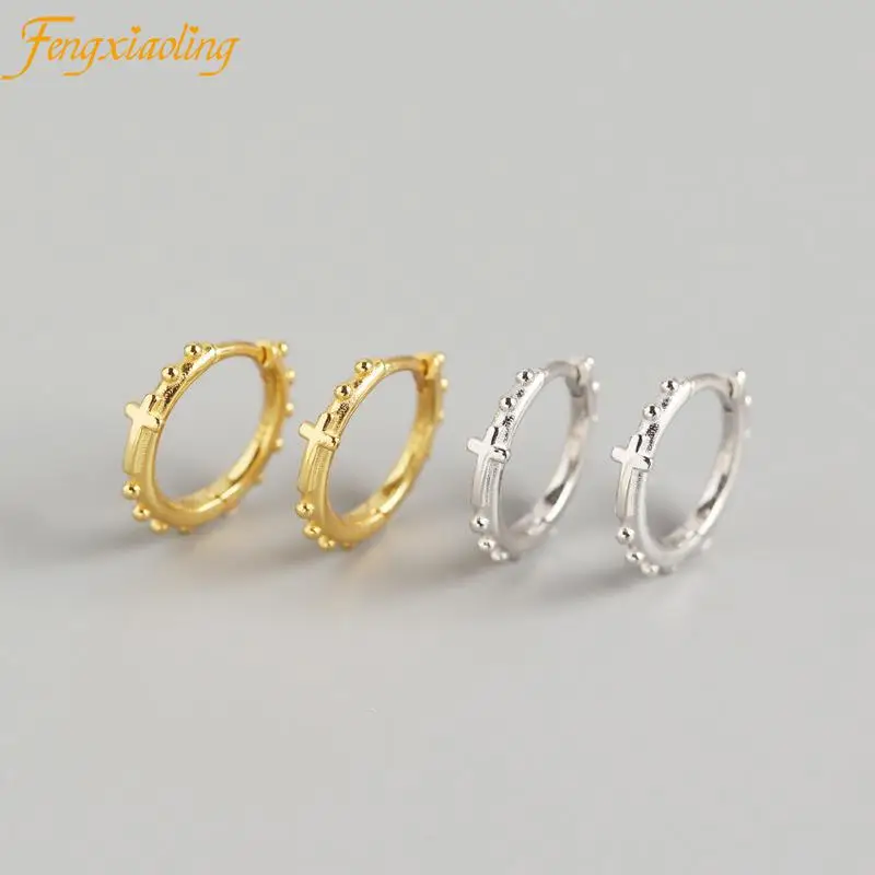 2021 New Real 100% 925 Sterling Silver Simple Mini Cross Round Hoop Earrings For Women Trendy Elegant Party Accessories Gifts
2021 New Real 100% 925 Sterling Silver Simple Mini Cross Round Hoop Earrings For Women Trendy Elegant Party Accessories Gifts