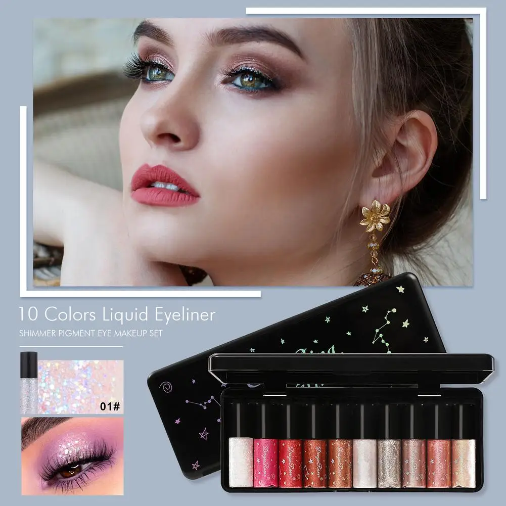 10 Colors Liquid Eyeliner Makeup Pearlescent Set Diamond Eyeshadow Mermaid Ji Silver Silkworm Shiny Eye Makeup
10 Colors Liquid Eyeliner Makeup Pearlescent Set Diamond Eyeshadow Mermaid Ji Silver Silkworm Shiny Eye Makeup