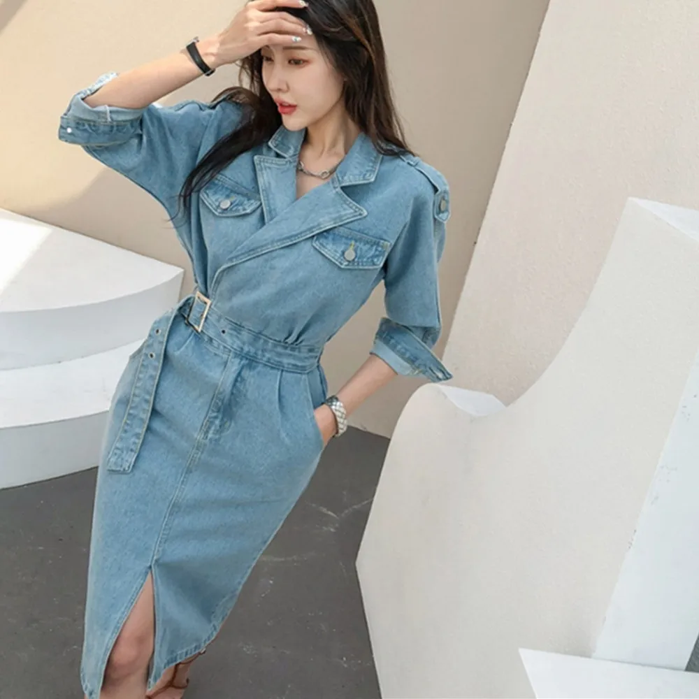 SMTHMA New 2022 Women Denim Dress Autumn Casual Vintage High Elastic Waist Sexy Split Streetwear Long Vestidos
SMTHMA New 2022 Women Denim Dress Autumn Casual Vintage High Elastic Waist Sexy Split Streetwear Long Vestidos