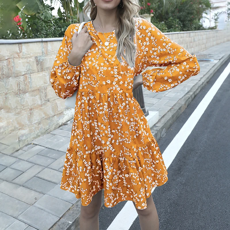 Bohemian Flower Floral Long Sleeve Women Mini Dress Summer Casual High Waist O-neck A-line Ladies Beach Dress
Bohemian Flower Floral Long Sleeve Women Mini Dress Summer Casual High Waist O-neck A-line Ladies Beach Dress