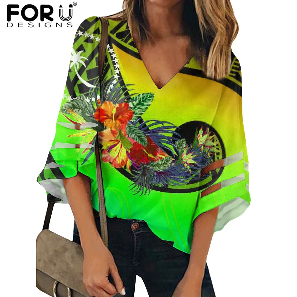 FORUDESIGNS Polynesian Hibiscus Chuuk Pattern Summer Fashion Shirt for Women Casual Blouse Loose Breatahble Sexy Girl Tops
FORUDESIGNS Polynesian Hibiscus Chuuk Pattern Summer Fashion Shirt for Women Casual Blouse Loose Breatahble Sexy Girl Tops