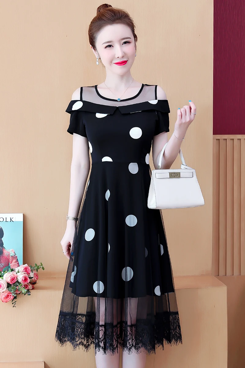 COIGARSAM 5XL Plus Size Patchwork Women one-piece dress korean Summer Polka Dot Dresses 9206
COIGARSAM 5XL Plus Size Patchwork Women one-piece dress korean Summer Polka Dot Dresses 9206