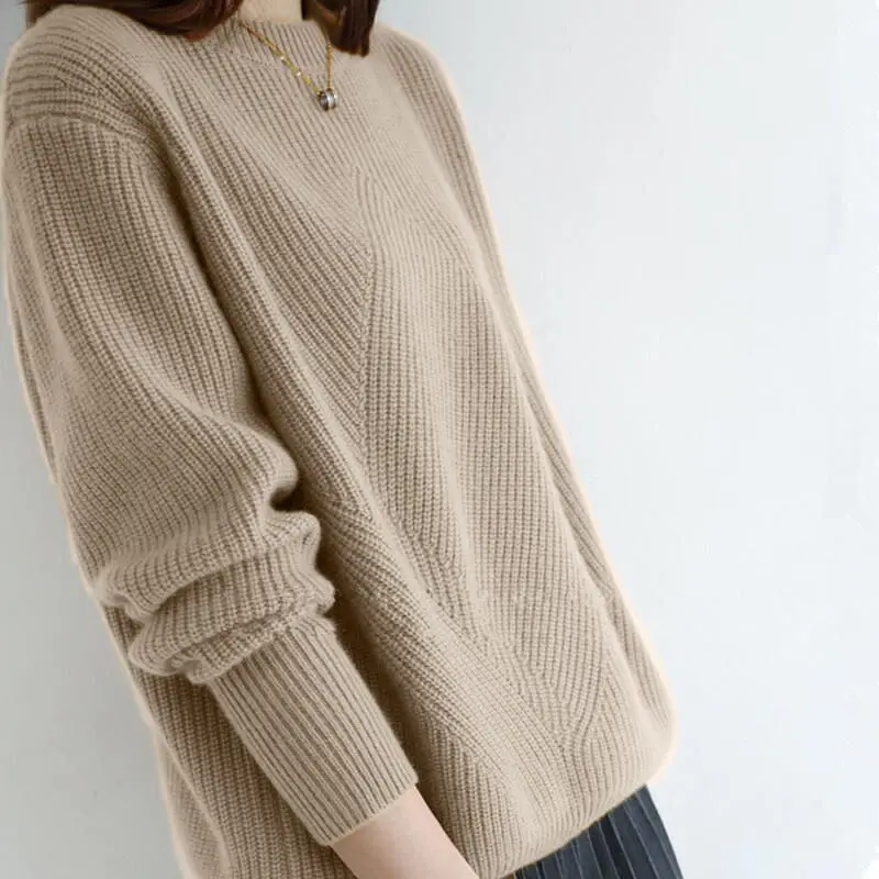 Women's Loose Sweater Pullover O-Neck Sweater Autumn and Winter Korean Punk Ladies Coat Casual Solid Sweaters Wholesale
Women's Loose Sweater Pullover O-Neck Sweater Autumn and Winter Korean Punk Ladies Coat Casual Solid Sweaters Wholesale