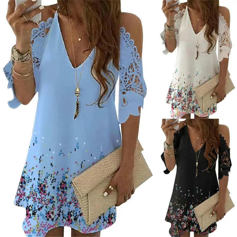 Casual Womens Dress Party Off Shoulder Floral Printed Summer Mini Dress Sundress Office Lady Dress Woman Dress
Casual Womens Dress Party Off Shoulder Floral Printed Summer Mini Dress Sundress Office Lady Dress Woman Dress