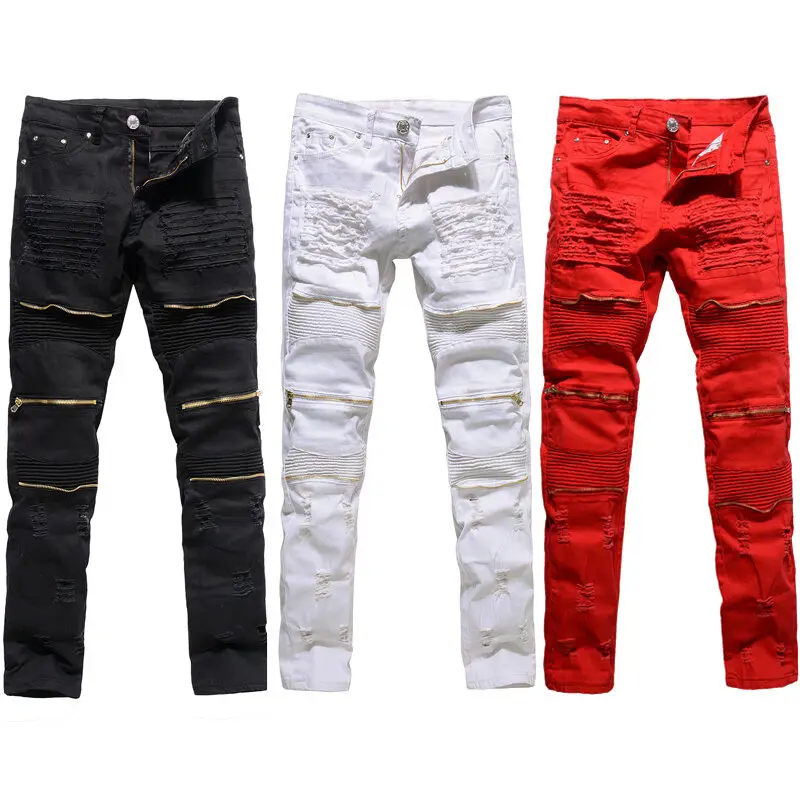 Men Skinny Jeans Stretch Slim Fit Denim Pants Trousers Casual Male Distressed Zipper Hip Hop Pencil Pants 
Men Skinny Jeans Stretch Slim Fit Denim Pants Trousers Casual Male Distressed Zipper Hip Hop Pencil Pants