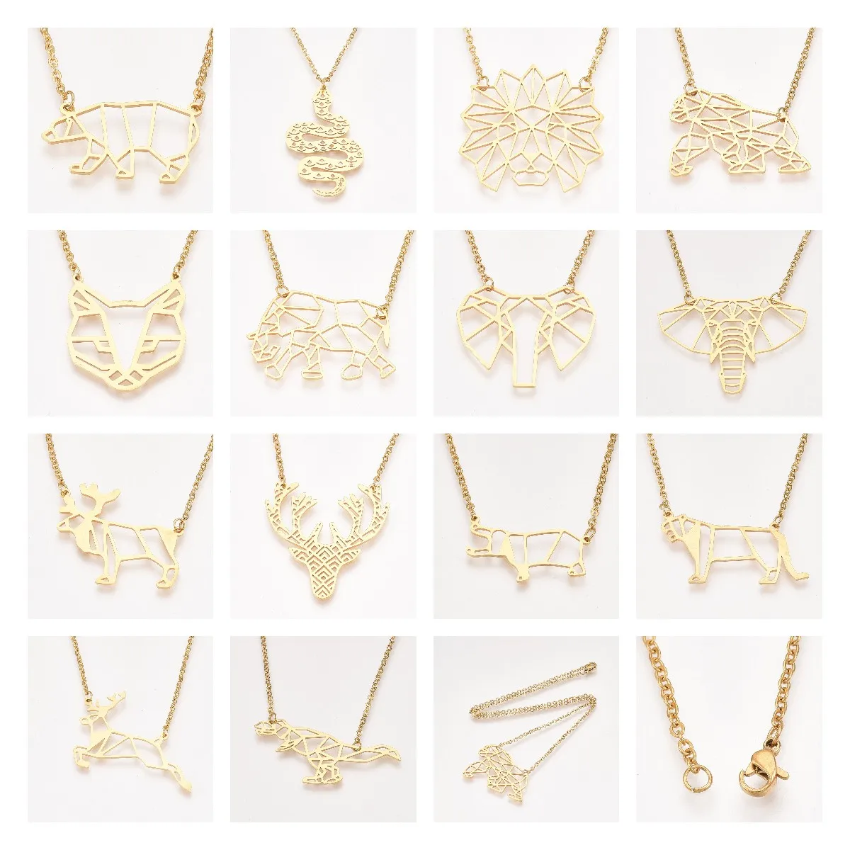 Stainless Steel Origami Snake Reindeer Lion Animals Pendant Necklace Hollow Chain Choker For Men Women Jewelry Gift joyas collar
Stainless Steel Origami Snake Reindeer Lion Animals Pendant Necklace Hollow Chain Choker For Men Women Jewelry Gift joyas collar