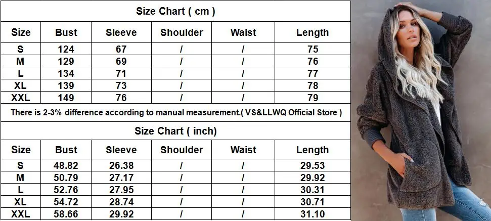VS&LLWQ Autumn Winter Women Long Sleeve Plush Hooded Cardigan Coat Fashion Pocket Solid Color Warm Coat Outwear for Ladies
VS&LLWQ Autumn Winter Women Long Sleeve Plush Hooded Cardigan Coat Fashion Pocket Solid Color Warm Coat Outwear for Ladies