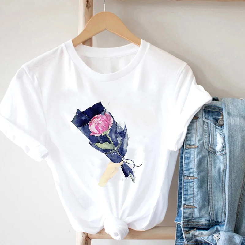 Romantic Women's Fashion T-Shirt 2021 Goth Summer Anime Plus Size Clothing White Qute Women Sexy Tops Bouquets Of Flowers Tops
Romantic Women's Fashion T-Shirt 2021 Goth Summer Anime Plus Size Clothing White Qute Women Sexy Tops Bouquets Of Flowers Tops