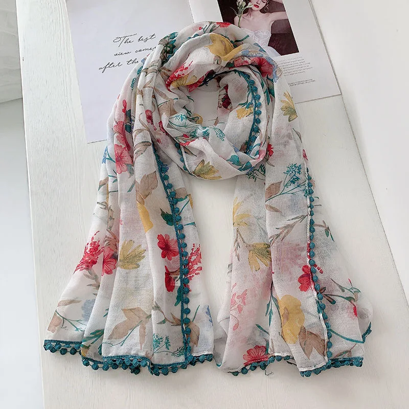 2020 Fashion Autumn Women Viscose Scarf Vintage Floral Pom Pom Beach Hijab Shawls and Wraps Female Foulards Echarpe Muslim Hijab
2020 Fashion Autumn Women Viscose Scarf Vintage Floral Pom Pom Beach Hijab Shawls and Wraps Female Foulards Echarpe Muslim Hijab