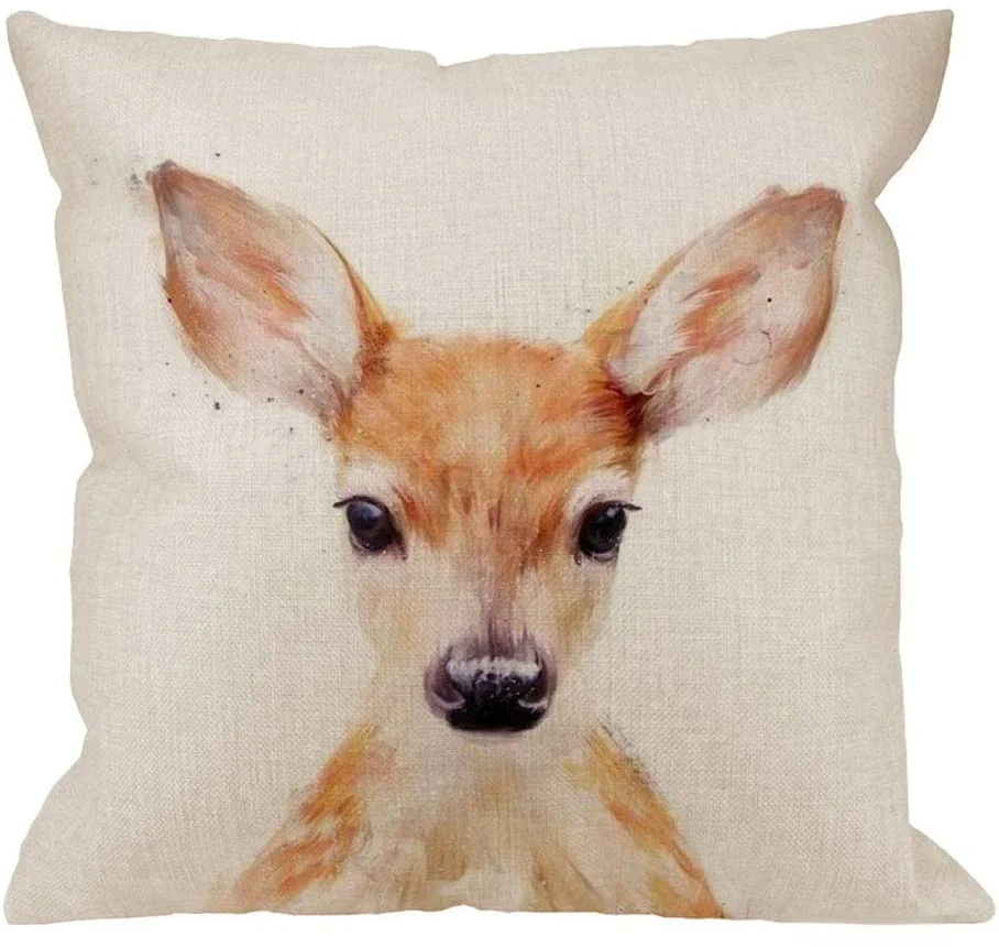 Cotton Linen Decorative Throw Pillow Case Cushion Cover (Deer) 18" X 18" Art Deer Decor for Sofa Room Linen Pillow Cover
Cotton Linen Decorative Throw Pillow Case Cushion Cover (Deer) 18" X 18" Art Deer Decor for Sofa Room Linen Pillow Cover
