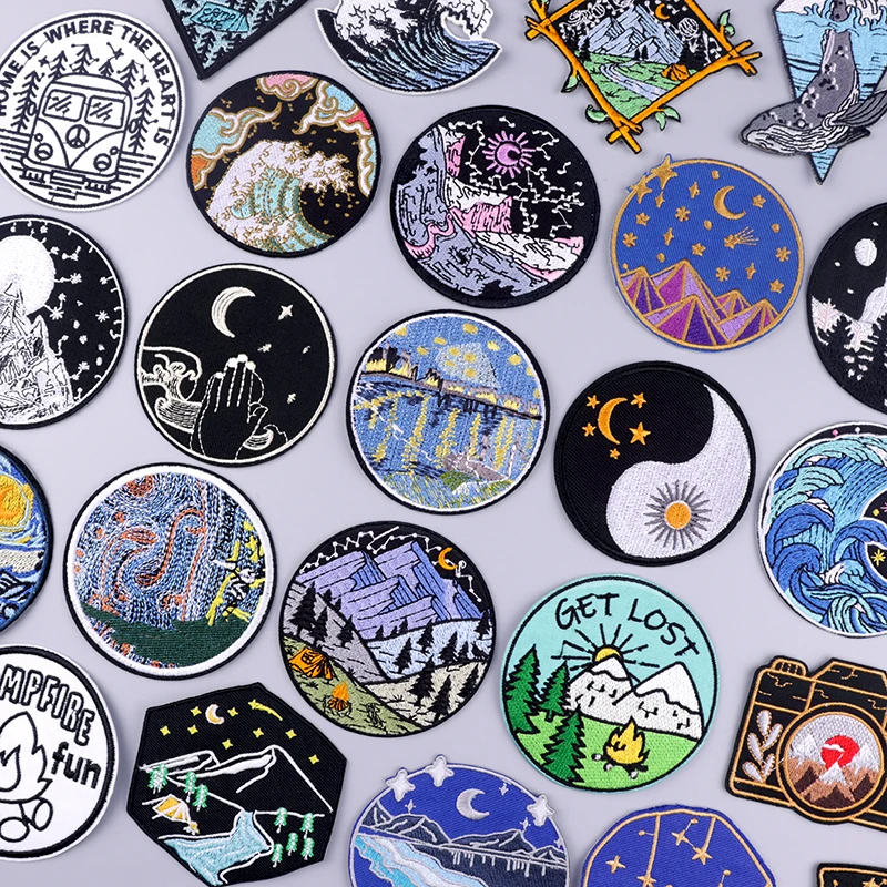 Wilderness Iron On Patches On Clothes Van Gogh Embroidery Patches For Clothing Striped Mountain Thermoadhesive Patch For Clothes
Wilderness Iron On Patches On Clothes Van Gogh Embroidery Patches For Clothing Striped Mountain Thermoadhesive Patch For Clothes