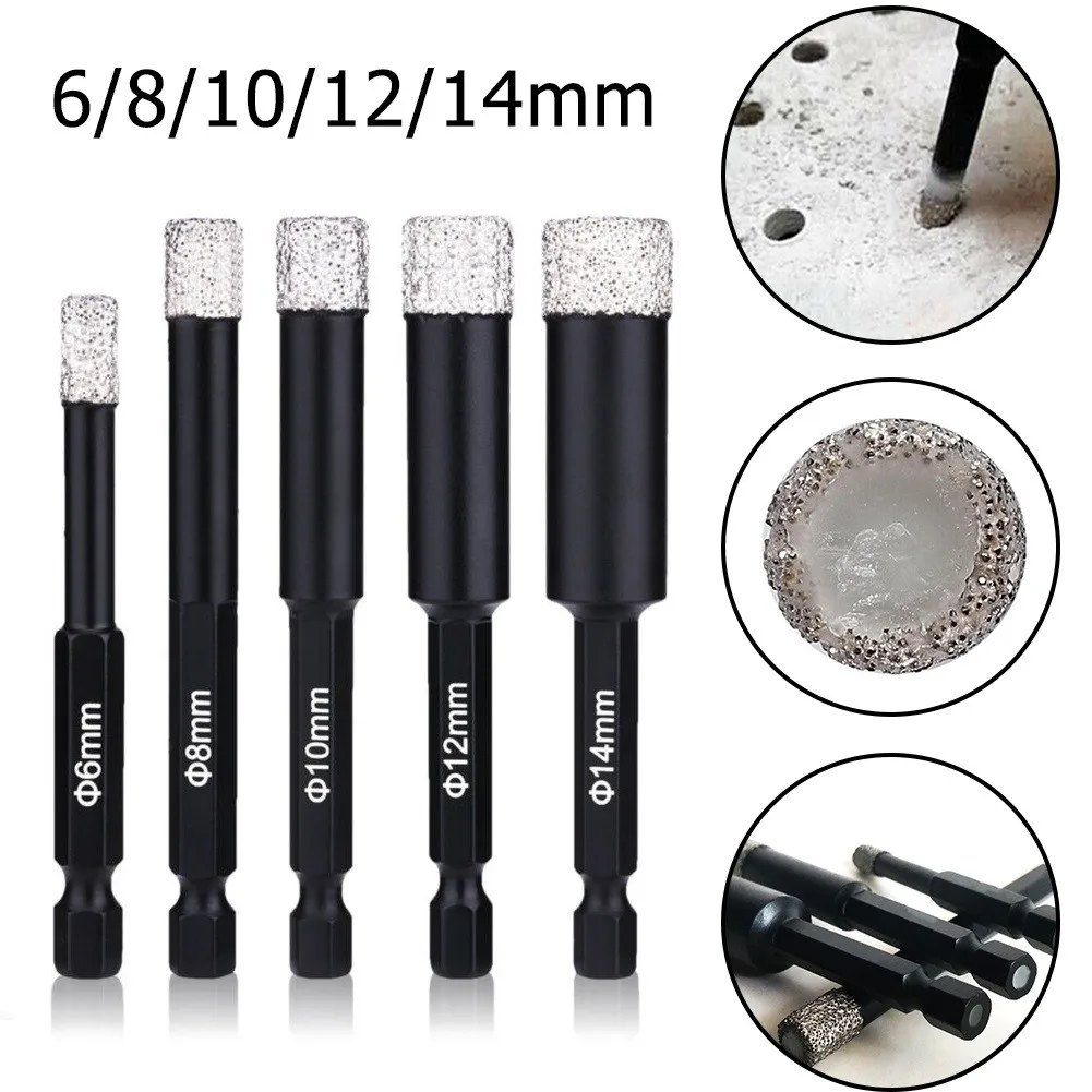 1PC Diamond Brazed Dry Drill Bits Hexagon Shank Hole Saw Cutter 6/8/10/12/14mm For Granite Marble Ceramic Tile Glass Drilling
1PC Diamond Brazed Dry Drill Bits Hexagon Shank Hole Saw Cutter 6/8/10/12/14mm For Granite Marble Ceramic Tile Glass Drilling