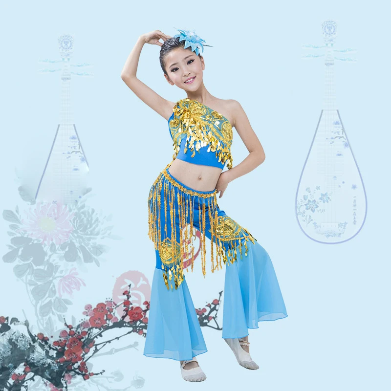 6 Colors Bright Chinese Folk Dress or Pants Suit Peacock Dance Children's Dance Sequin Skirts Dai Dance Skirt Girls Performance
6 Colors Bright Chinese Folk Dress or Pants Suit Peacock Dance Children's Dance Sequin Skirts Dai Dance Skirt Girls Performance