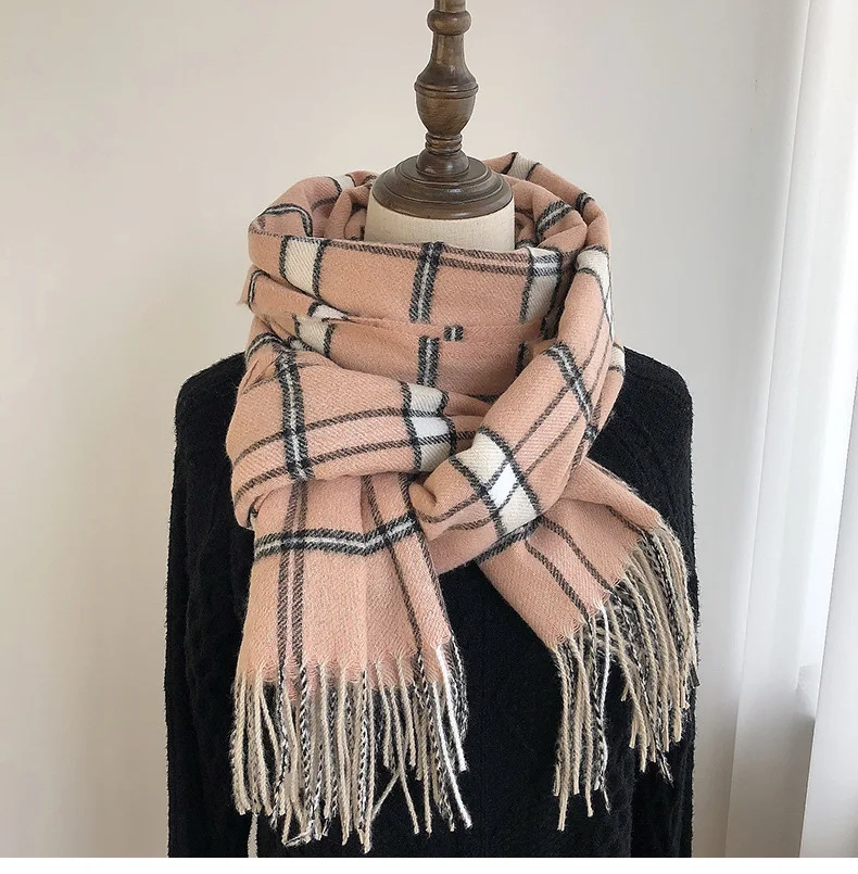 Retro plaid scarf Korean women versatile autumn and winter imitation cashmere warm and thick cape students flow su scarf tide
Retro plaid scarf Korean women versatile autumn and winter imitation cashmere warm and thick cape students flow su scarf tide