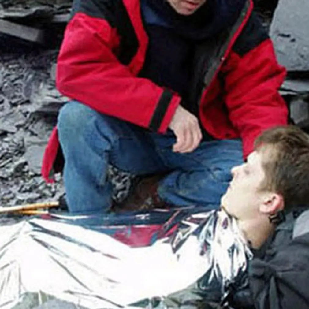 

Набор первой помощи, лагерное одеяло для сухой гипотермии, спасательное аварийное одеяло для выживания из фольги Mylar Lifesave, теплое уличное те...