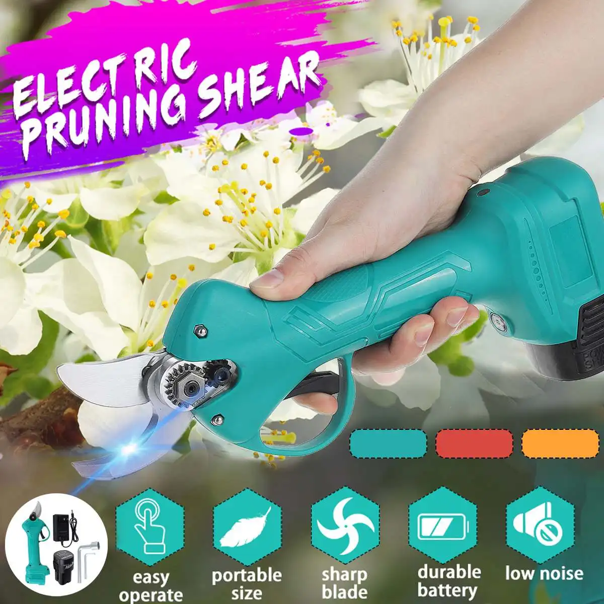 21V Rechargeable Electric Pruning Scissors Pruning Shears Garden Pruner Secateur Branch Cutter Cutting Tool with Battery
21V Rechargeable Electric Pruning Scissors Pruning Shears Garden Pruner Secateur Branch Cutter Cutting Tool with Battery