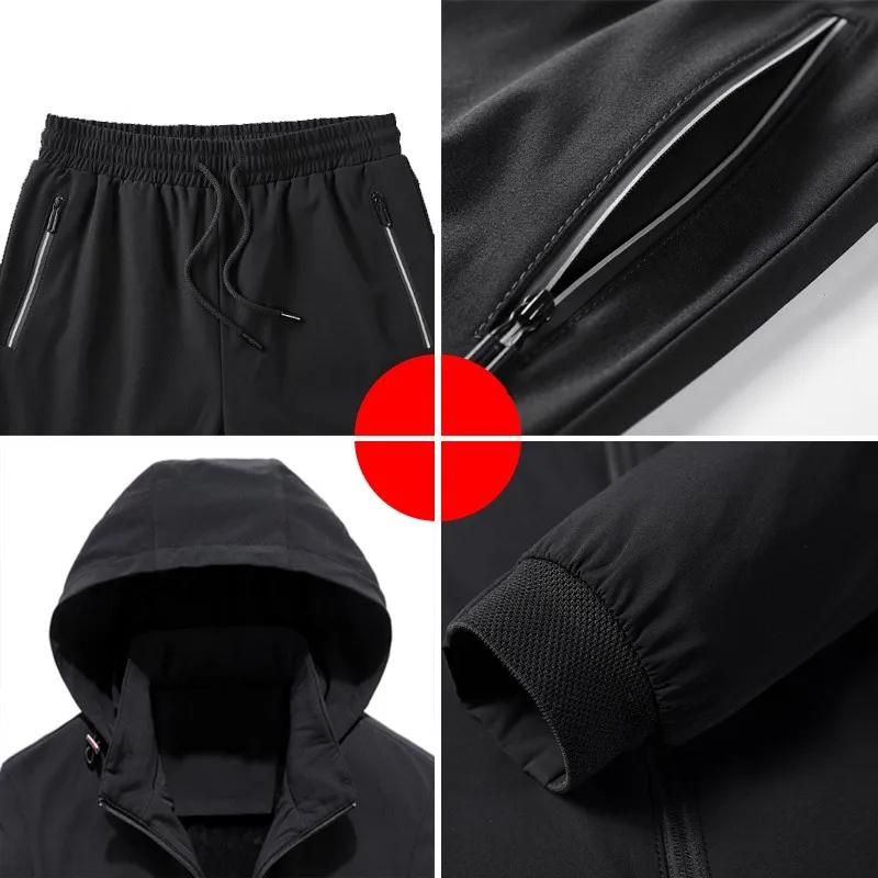 Autumn Mens Casual Sports Suits Detachable Hooded Zipper Jacket Running Quick-Drying Trousers Korean Style Male Two-Piece Sets 
Autumn Mens Casual Sports Suits Detachable Hooded Zipper Jacket Running Quick-Drying Trousers Korean Style Male Two-Piece Sets