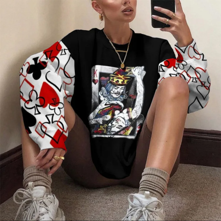 Print Hoodies Sweatshirts Autumn Long Sleeve K Tops Ladies New Harajuku HipHop High Street Women Poker King Casual Hoodies
Print Hoodies Sweatshirts Autumn Long Sleeve K Tops Ladies New Harajuku HipHop High Street Women Poker King Casual Hoodies