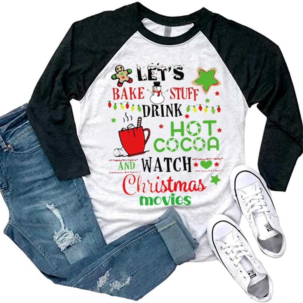 Cute Christmas Top Women Long Sleeve T Shirt O Neck Raglan Sleeve Woman Christmas Tee Shirts Female Casual Loose Print Top
Cute Christmas Top Women Long Sleeve T Shirt O Neck Raglan Sleeve Woman Christmas Tee Shirts Female Casual Loose Print Top