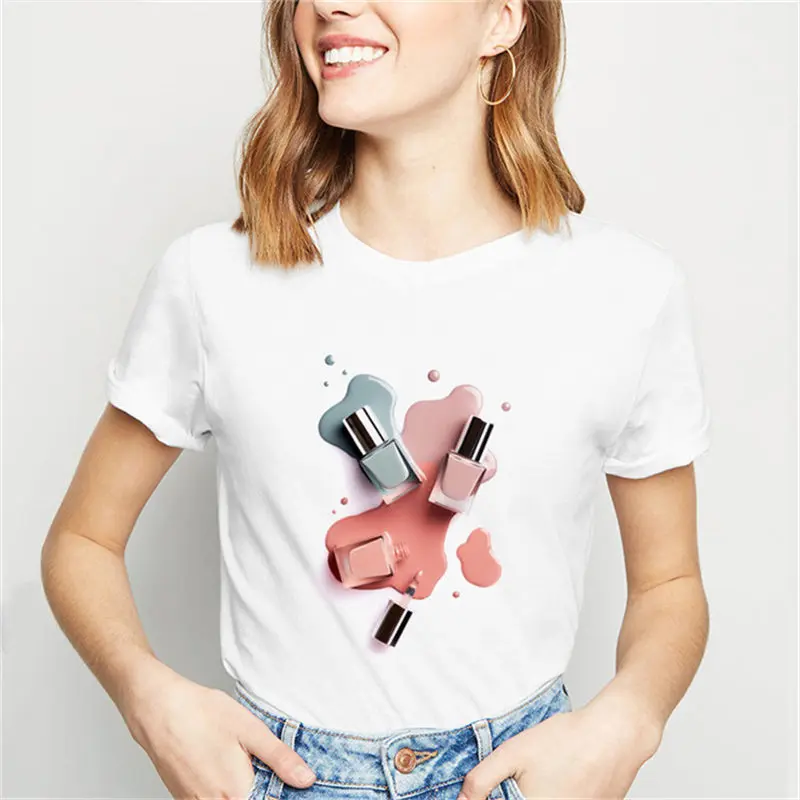Fashion Trend New T-shirt lipstick nail polish Graphic Printed Female T shirt Casual Harajuku Crew Neck Ladies Tshirt
Fashion Trend New T-shirt lipstick nail polish Graphic Printed Female T shirt Casual Harajuku Crew Neck Ladies Tshirt