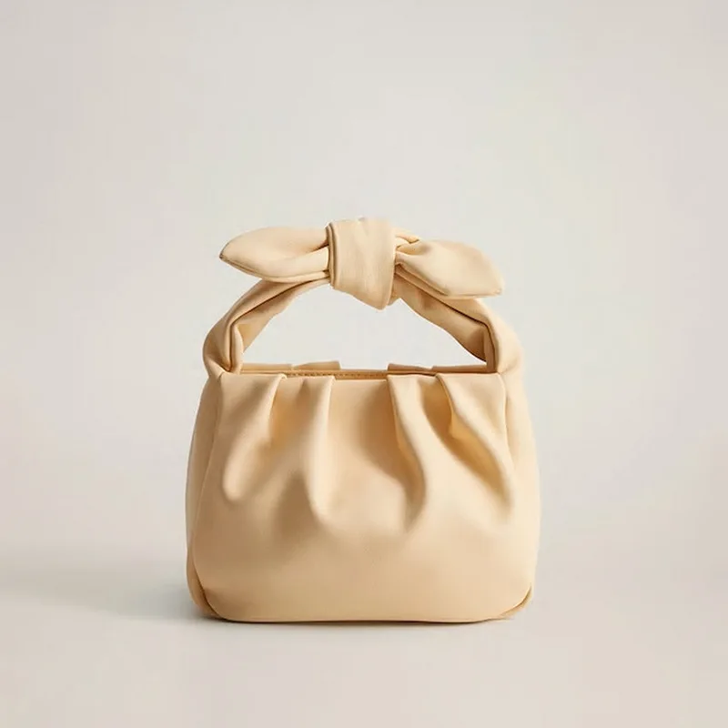 

bag for women 2020 summer PU Bucket Single Fashion Tie Solid Hasp Shoulder Bags handbag purses ladylike designer bags