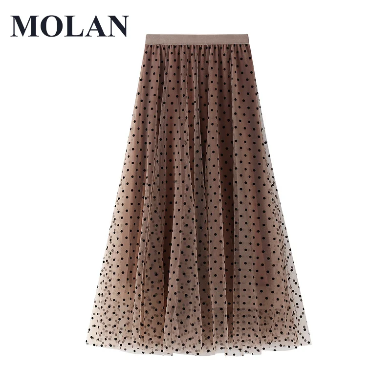 MOLAN Woman Fashion Dot Skirt A-Line Mesh Pleate Vintage Casual Ruffled High Waist Female New Hot Sale Pleated Solid Skirt
MOLAN Woman Fashion Dot Skirt A-Line Mesh Pleate Vintage Casual Ruffled High Waist Female New Hot Sale Pleated Solid Skirt