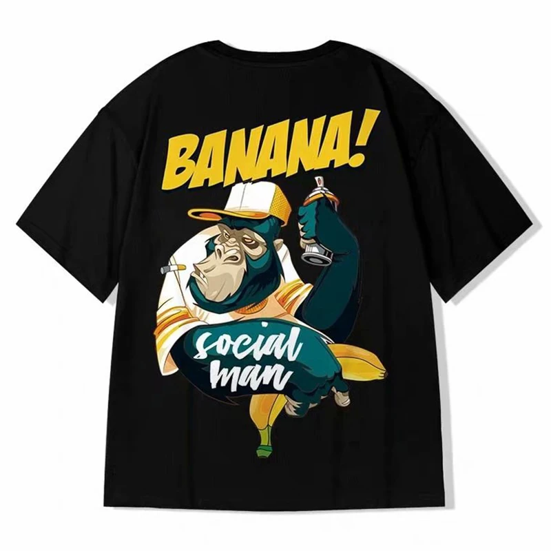 Hip Hop mens cotton T-shirt fashion loose men BF student banana print short-sleeved tees cool man wear Round neck tshirt
Hip Hop mens cotton T-shirt fashion loose men BF student banana print short-sleeved tees cool man wear Round neck tshirt