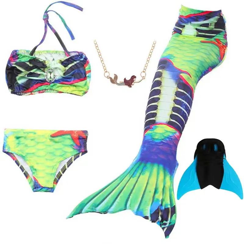 5pcs Set Girls Mermaid Tail With Monofin Necklace Cosplay Costume Swimming Bikini And Mermaid Dress Anime Costume
5pcs Set Girls Mermaid Tail With Monofin Necklace Cosplay Costume Swimming Bikini And Mermaid Dress Anime Costume