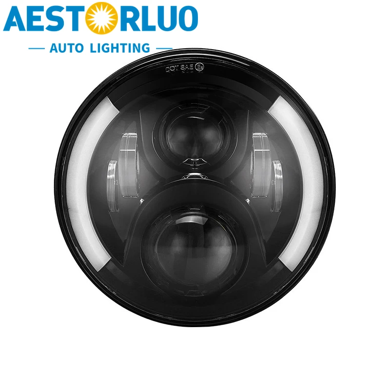 Передняя фара AESTORLUO для мотоцикла Harley, классическая круглая дальний/Ближний свет, 7 дюймов, 12 В, 50 Вт, поставка с завода