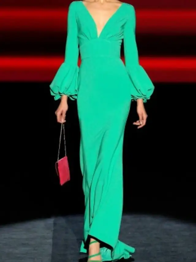 Charming Evening Dress Unique Design Long Sleeve V-neck High Waist Mermaid Prom Gown Vestidos De Festa
Charming Evening Dress Unique Design Long Sleeve V-neck High Waist Mermaid Prom Gown Vestidos De Festa