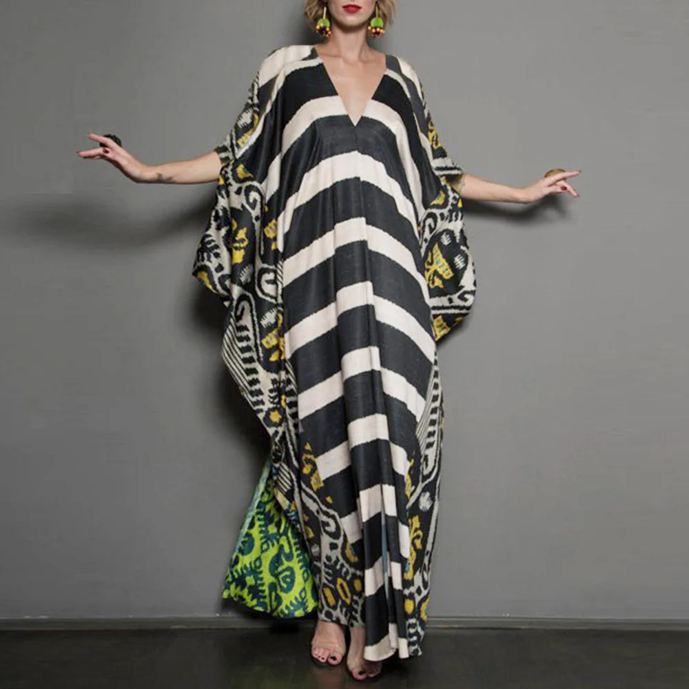 Women Muslim Long Dress Bat Sleeve Mid East Turkey Robe Plus Maxi Size Dubai Robe Eid Islam Abayas Caftan Ramadan V Neck Summer 
Women Muslim Long Dress Bat Sleeve Mid East Turkey Robe Plus Maxi Size Dubai Robe Eid Islam Abayas Caftan Ramadan V Neck Summer