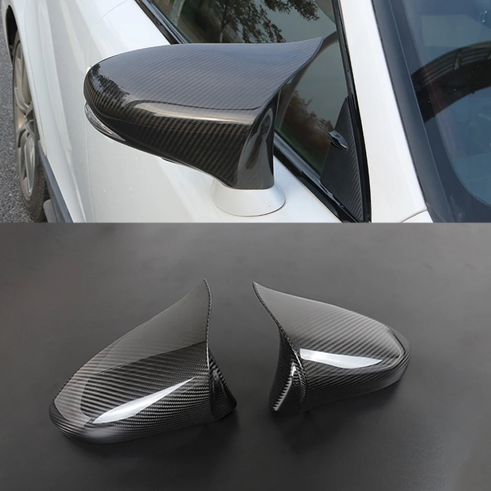 

2pcs Real Carbon Fiber Car Ox Horn Side Rear View Mirror Cap Shell Cover Trim For Lexus ES GS IS CT LS RC 200t 300 350 F SPORT