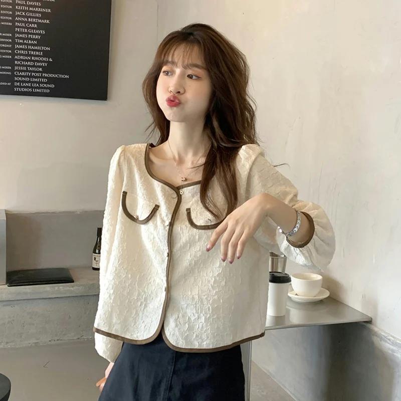 Рубашка с длинным рукавом, весна-осень, женская дизайнерская нишевая рубашка, новый французский шикарный короткий топ
Рубашка с длинным рукавом, весна-осень, женская дизайнерская нишевая рубашка, новый французский шикарный короткий топ