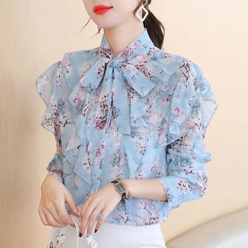 Женская шифоновая блузка на пуговицах, с длинным рукавом
Женская шифоновая блузка на пуговицах, с длинным рукавом