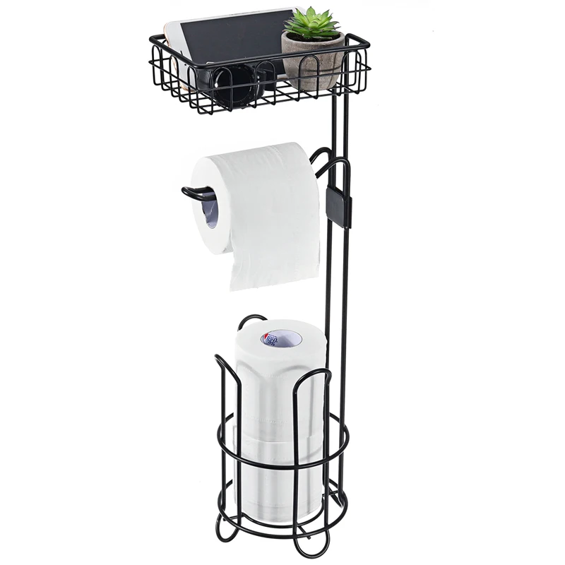 Floor Standing Toilet Paper Roll Towel Holder Metal Bathroom Paper Rack Vertical Storage Basket Storage Shelf for Cell Phone
Floor Standing Toilet Paper Roll Towel Holder Metal Bathroom Paper Rack Vertical Storage Basket Storage Shelf for Cell Phone