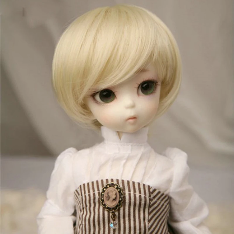 1/3 1/4 1/6 Bjd SD кукольный парик высокая температура Милая Короткая блондинка для