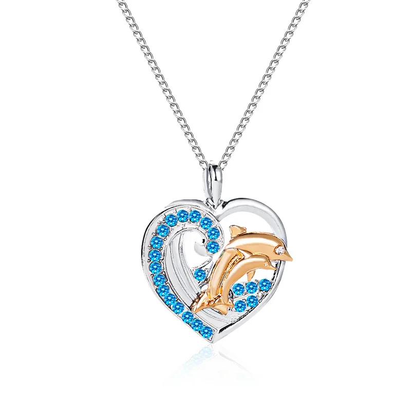 Cubic Zirconia Love Heart Necklace Blue Crystal Dolphin Pendant Necklace Women Rhinestone Statement Necklace Jewelry Girls Gift
Cubic Zirconia Love Heart Necklace Blue Crystal Dolphin Pendant Necklace Women Rhinestone Statement Necklace Jewelry Girls Gift