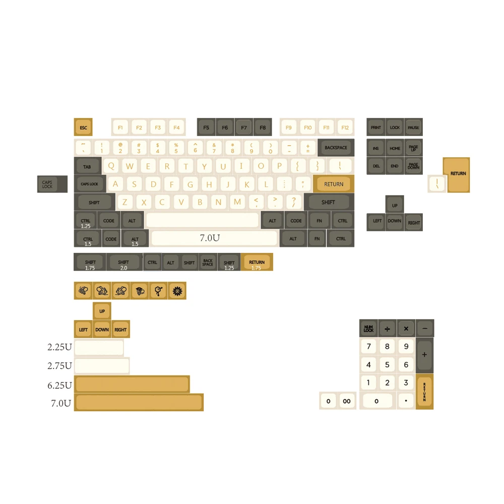 

138 Keys Shimmer Keycap Set XDA Profile PBT Sublimation Keycaps for Mechanical Keyboard