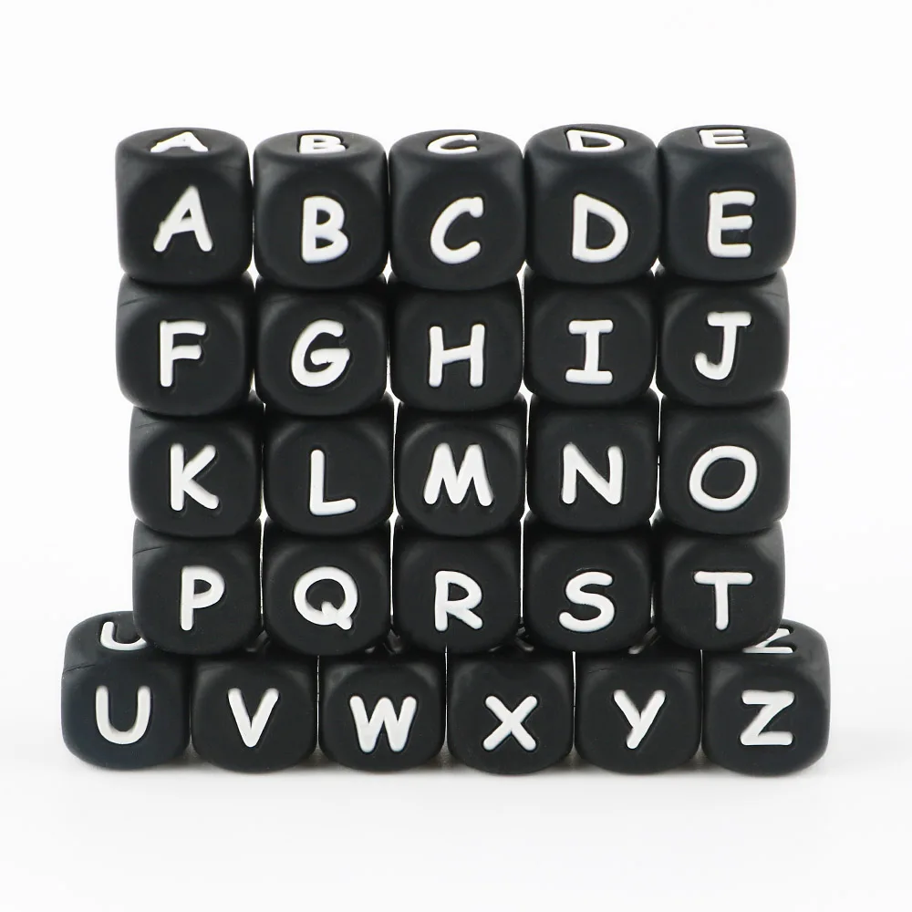 Sunrony 10pcs 12mm Black Silicone Alphabet Letter Beads Baby Teething Pacifier Chain Silicone Baby Teether BPA FREE
Sunrony 10pcs 12mm Black Silicone Alphabet Letter Beads Baby Teething Pacifier Chain Silicone Baby Teether BPA FREE