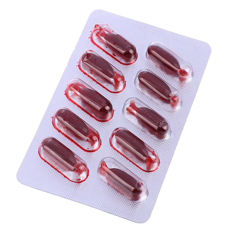 10Pcs Fake Blood Pill Vampire Toy Capsules Horror Halloween Joke Prank Trick Toy Zombie Fancy Makeup Funny Toy
10Pcs Fake Blood Pill Vampire Toy Capsules Horror Halloween Joke Prank Trick Toy Zombie Fancy Makeup Funny Toy