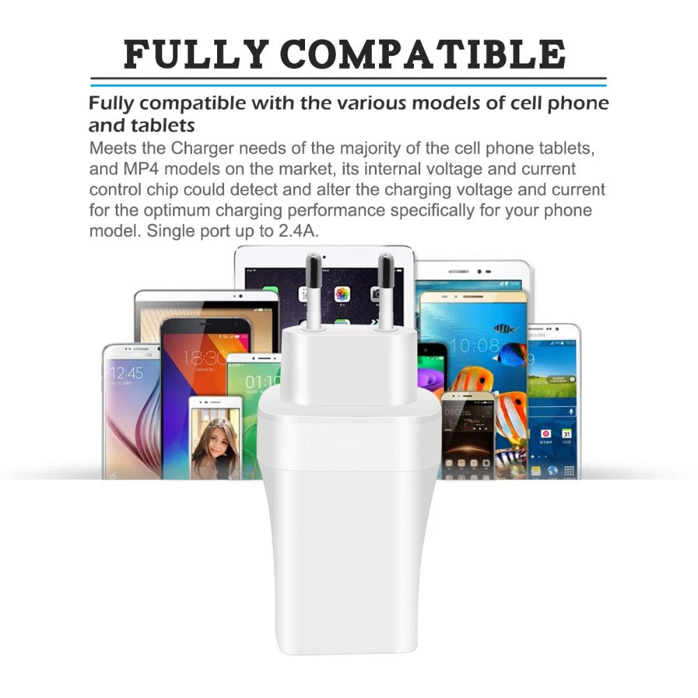 Портативное зарядное устройство PHOMAX 5 В 3 4 А порта USB EU для XIAOMI SAMSUNG ASUS pengsi daya черное