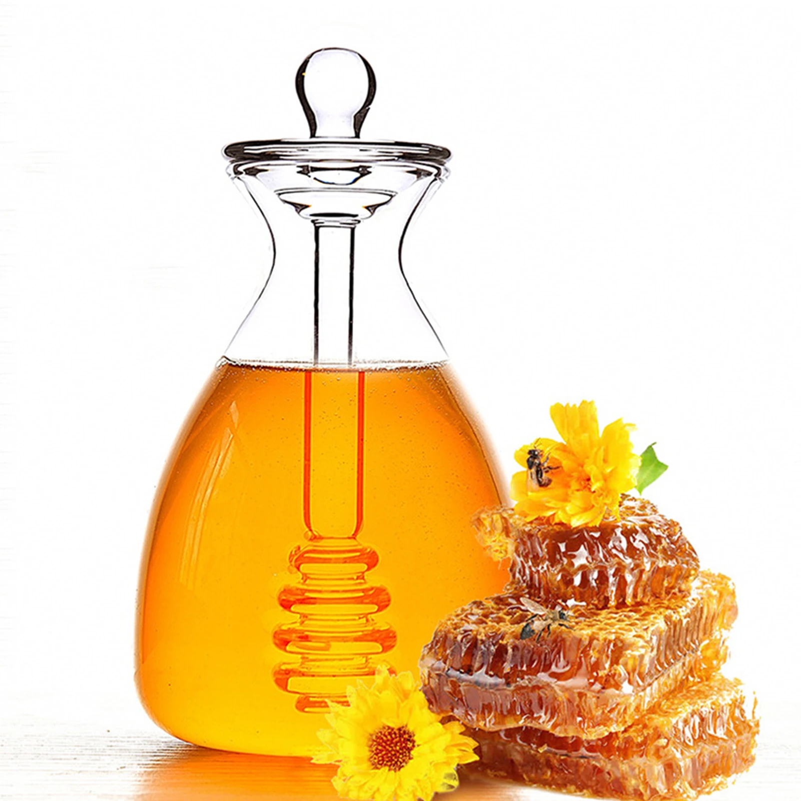 500ML Handmade Honey Jar with Dipper Glass Honey Pot Unique Design Perfect Decoration Kitchen Gadget Perfect Gift
500ML Handmade Honey Jar with Dipper Glass Honey Pot Unique Design Perfect Decoration Kitchen Gadget Perfect Gift